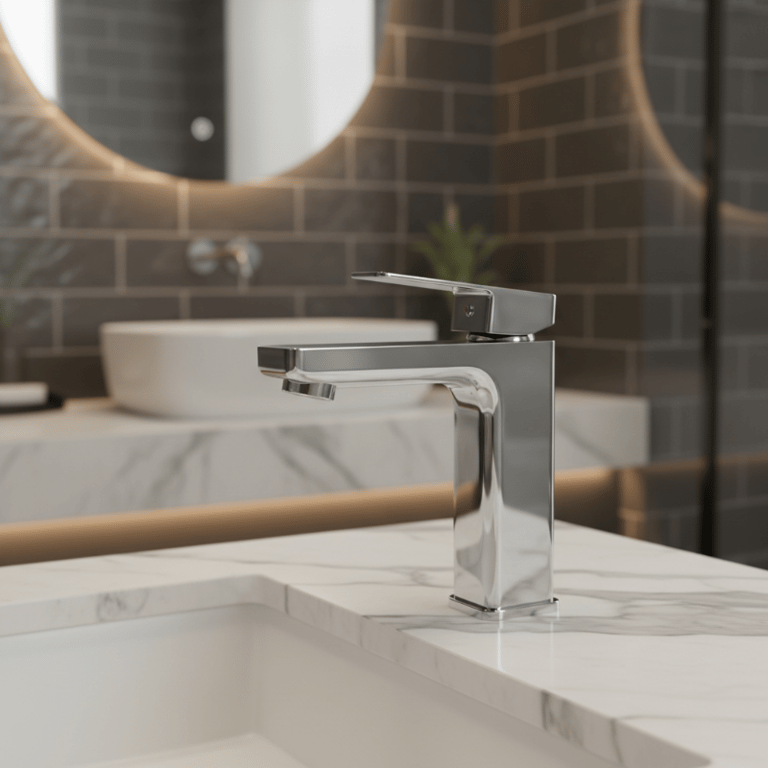 Misturador Monocomando Banheiro Metal Cromado Design Moderno