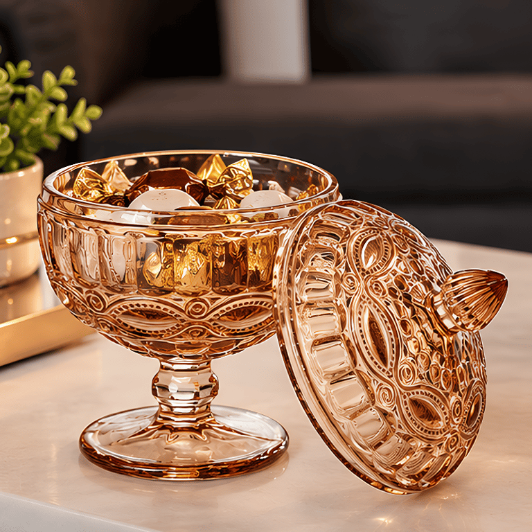 Bomboniere Decorativo Com Tampa Peça Elegante Para Organização E Composição De Ambientes