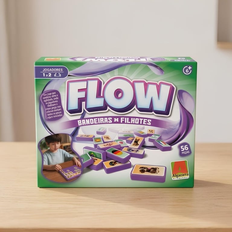 Jogo Flow Bandeiras X Filhotes Algazarra 56 Peças