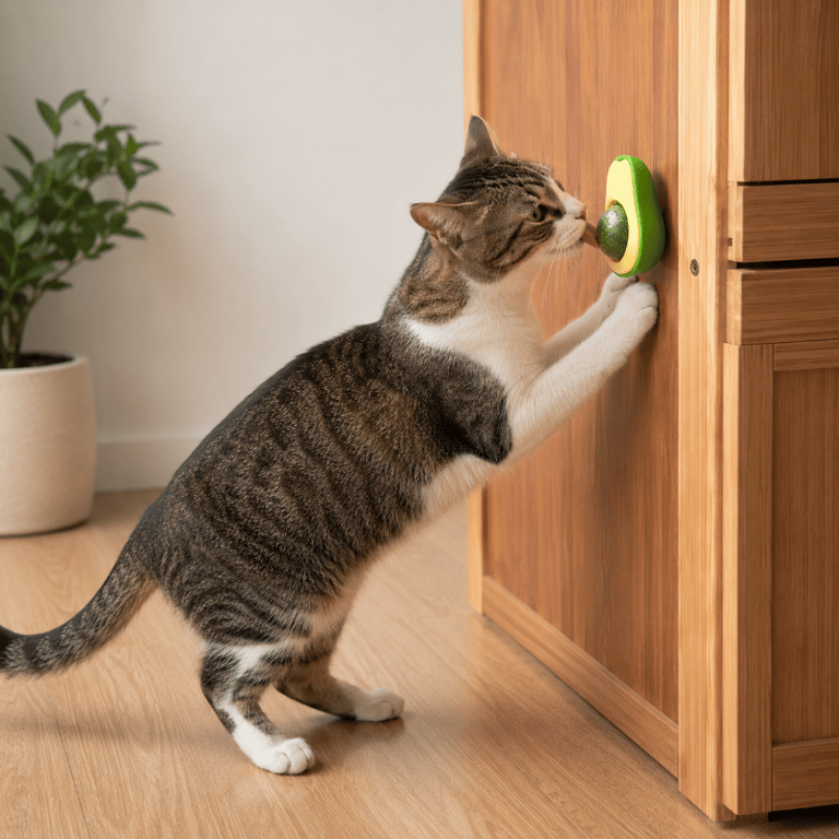 Brinquedo Interativo Para Gatos Formato Abacate Com Catnip