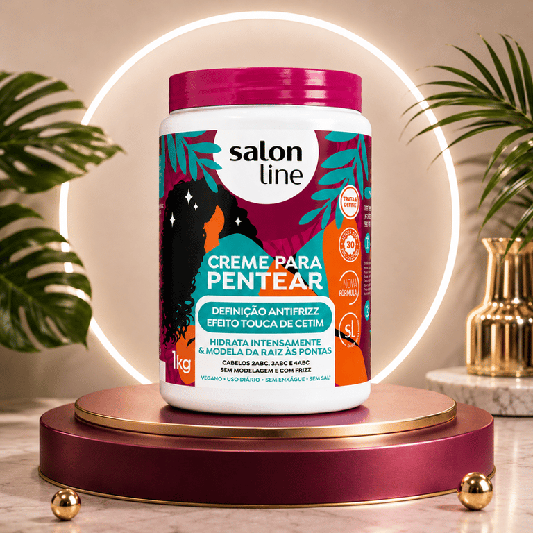 Creme Para Pentear Definição Antifrizz Efeito Touca de Cetim Salon Line 1kg