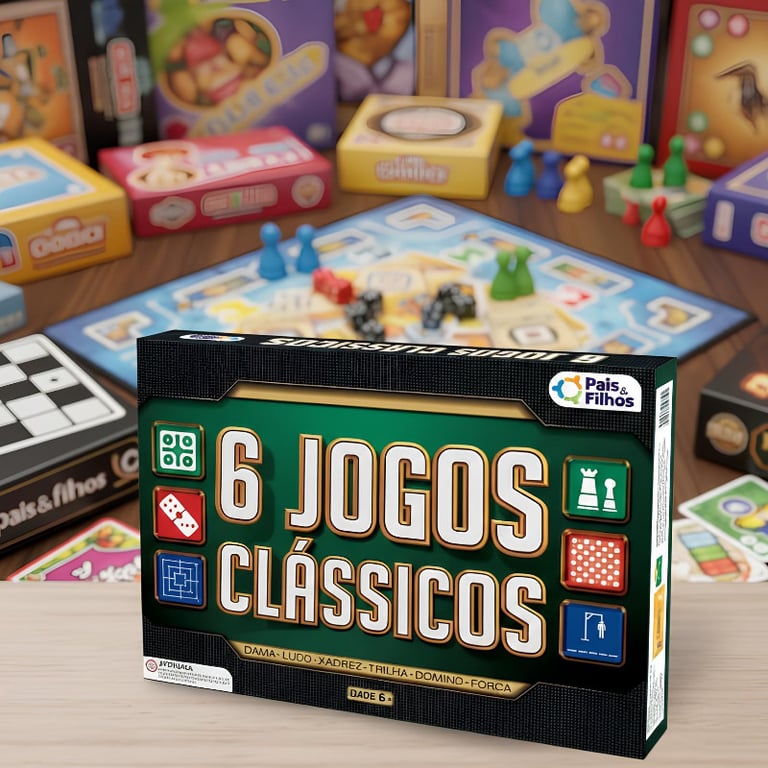 Kit Com 06 Jogos Clássicos Pais & Filhos