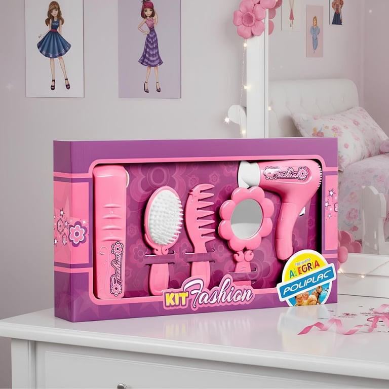 Kit Fashion Infantil Salão De Beleza 5 Peças 