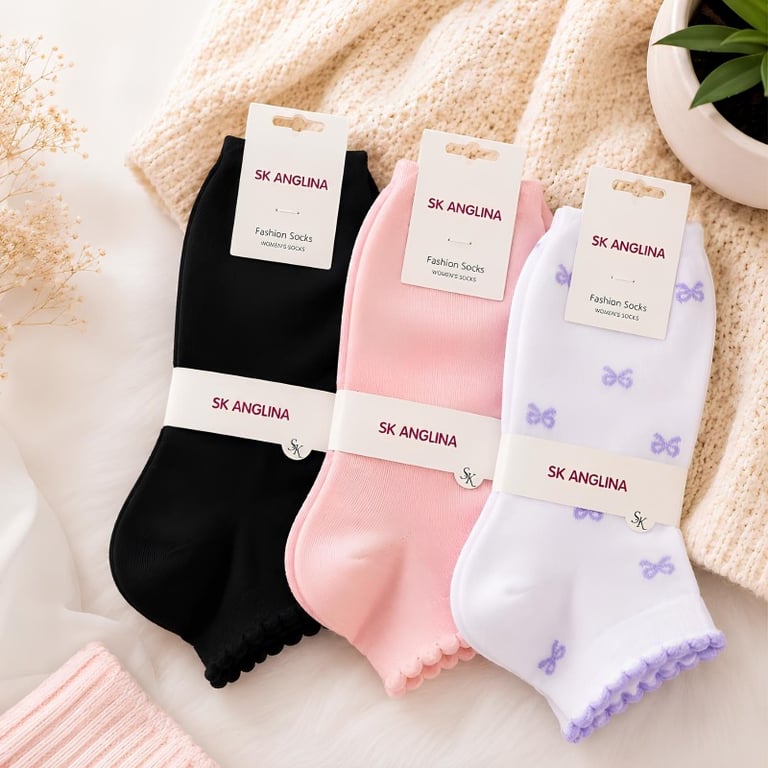 Kit 3 Pares De Meias Femininas Fashion Cano Longo e Cano Curto Confortáveis Estilosas Macias Casual