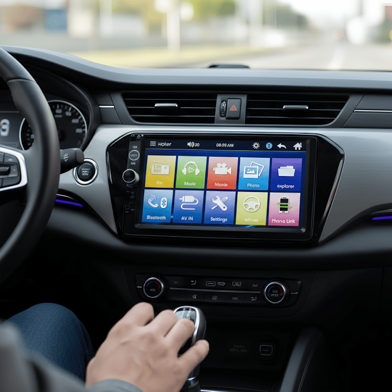 Central Multimídia Automotiva 7” Touch Screen Bluetooth Espelhamento De Tela