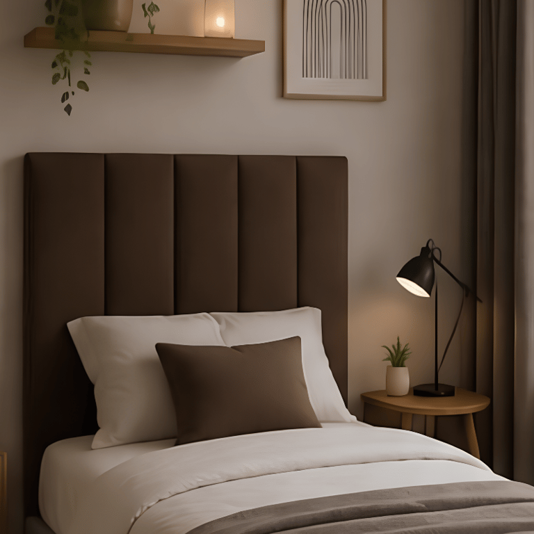 Cabeceira Cama de Solteiro Modular Estofada 20x60 kit com 5 Unidades Marrom