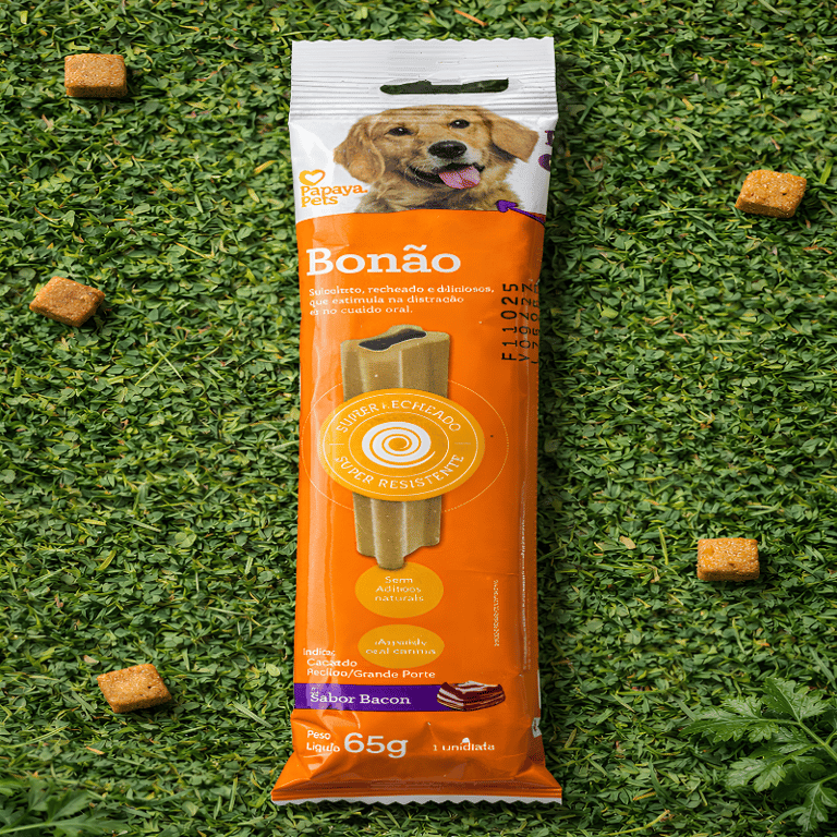 Petisco Para Cães Bonão Recheado Papaya Pets Sabor Bacon 1 Unidade