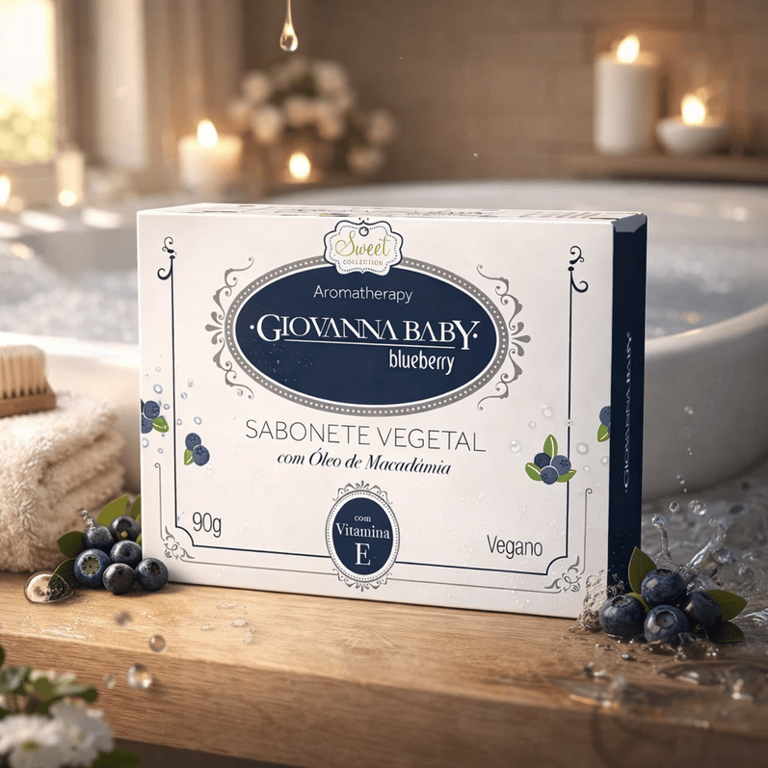 Sabonete Vegetal em Barra Blueberry Giovanna Baby 90g