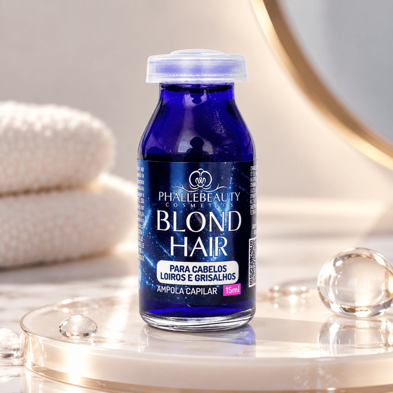 Ampola Capilar Blond Hair Para Cabelos Loiros e Grisalhos Phállebeauty 15ml