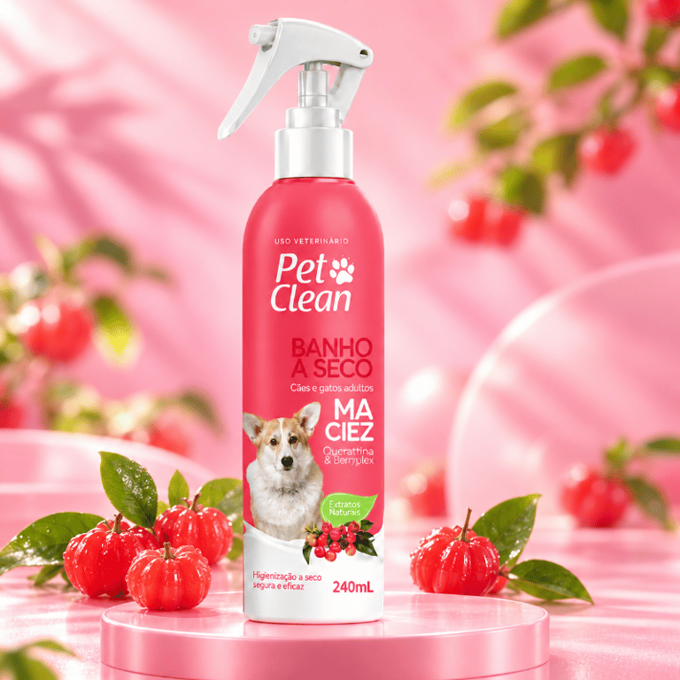Banho A Seco Pet Com Queratina D Pantenol E Pitanga 240ml