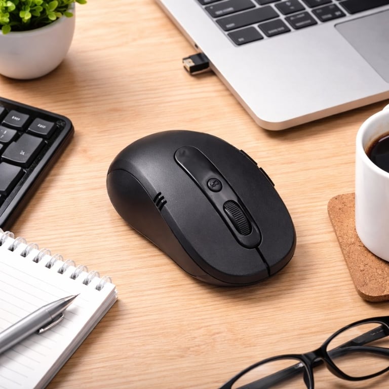 Mouse Ergonômico Sem Fio com Ajuste de DPI
