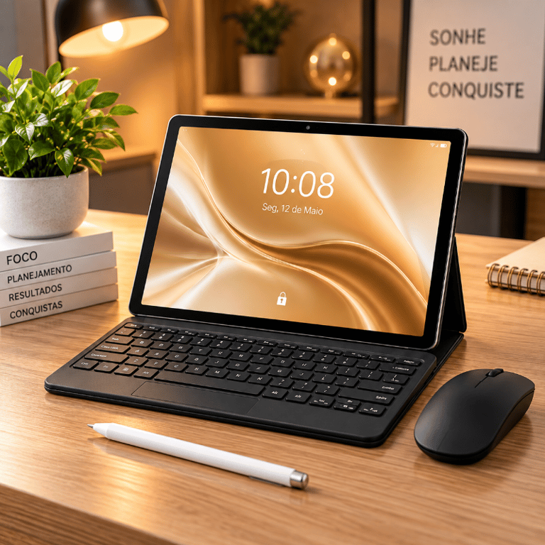 Tablet Android 13 Com 4G Wi-Fi Desbloqueio Facial E Kit Teclado
