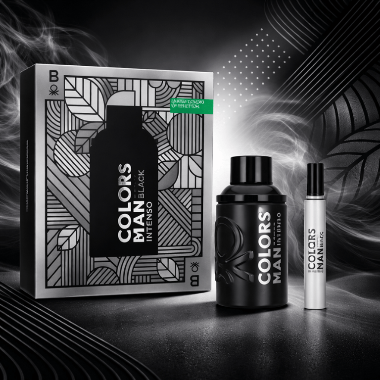 Kit Perfume Benetton Colors Man Black Intenso Eau De Parfum 100ml + 10ml de Bolso Masculino