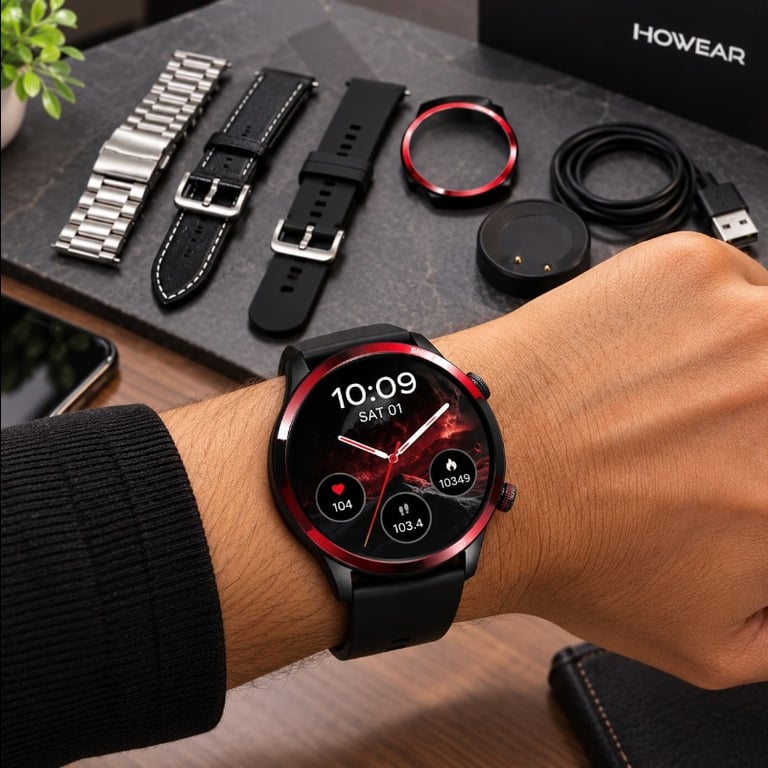 Smartwatch Tela AMOLED Relógio Inteligente Bluetooth com Chamadas Notificações Monitoramento de Atividades e Carregamento Sem Fio