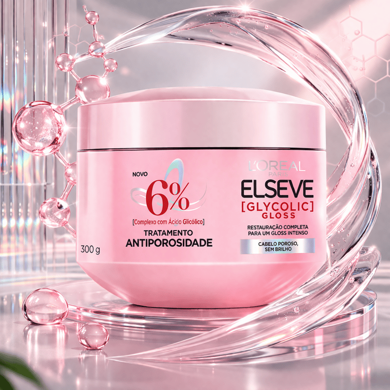 Máscara de Tratamento Antiporosidade Elseve Glycolic Gloss L'Oréal Paris 300g