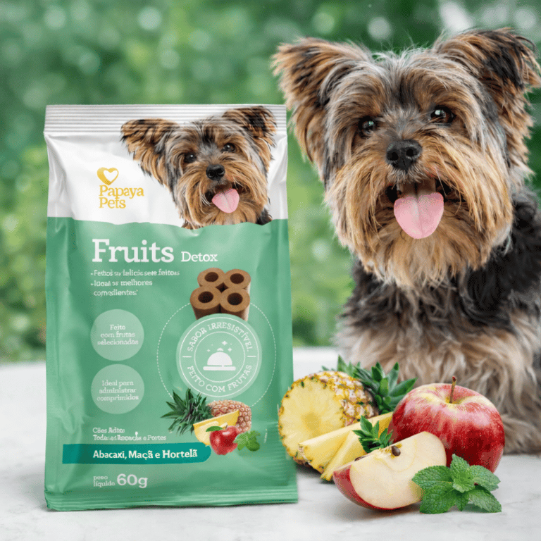 Petisco Natural Para Cães Fruits Detox Abacaxi Maçã Hortelã