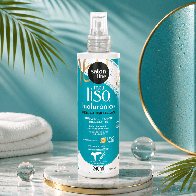 Spray Defrizante Hidratante Meu Liso Hialurônico Salon Line 240ml