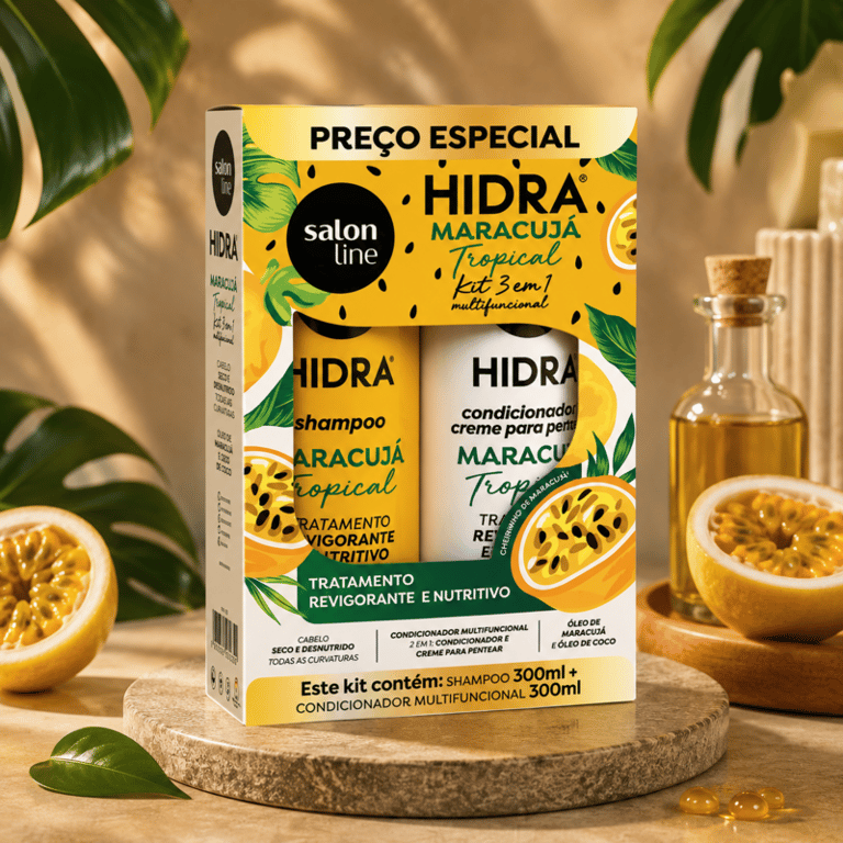 Kit Shampoo e Condicionador Multifuncional Hidra Maracujá Tropical Salon Line 300ml
