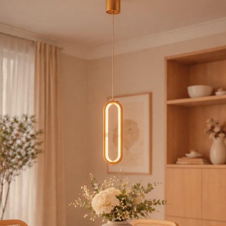 Pendente Dourado Fosco Led Luz Quente 18W
