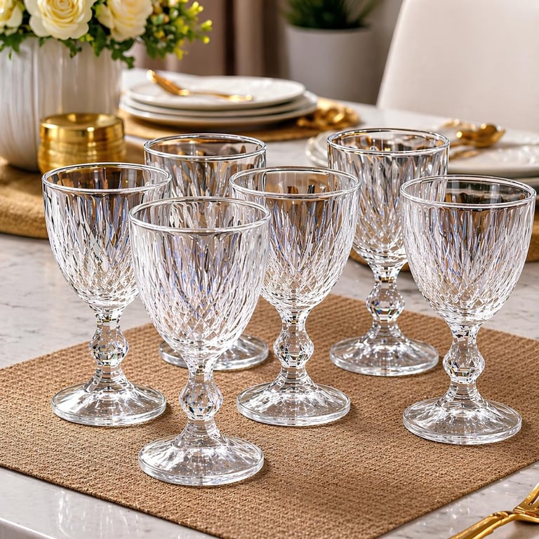 Jogo De Taças Diamante Com 6 Peças Elegante E Sofisticado
