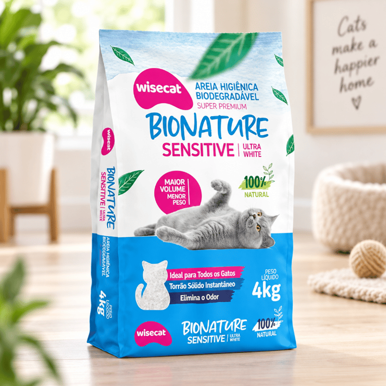 Areia Higiênica Bionature Grãos Finos 4kg Para Gatos