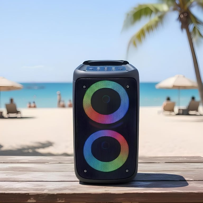 Caixa De Som Bluetooth Portátil 20W Recarregável Com Bateria 2400mAh USB Tipo C 2 Alto Falantes Para Música Festa Casa E Lazer