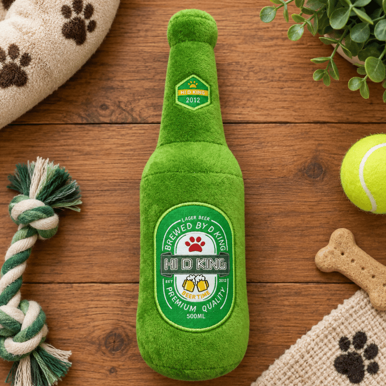 Brinquedo Garrafa De Cerveja De Pelúcia Para Pets