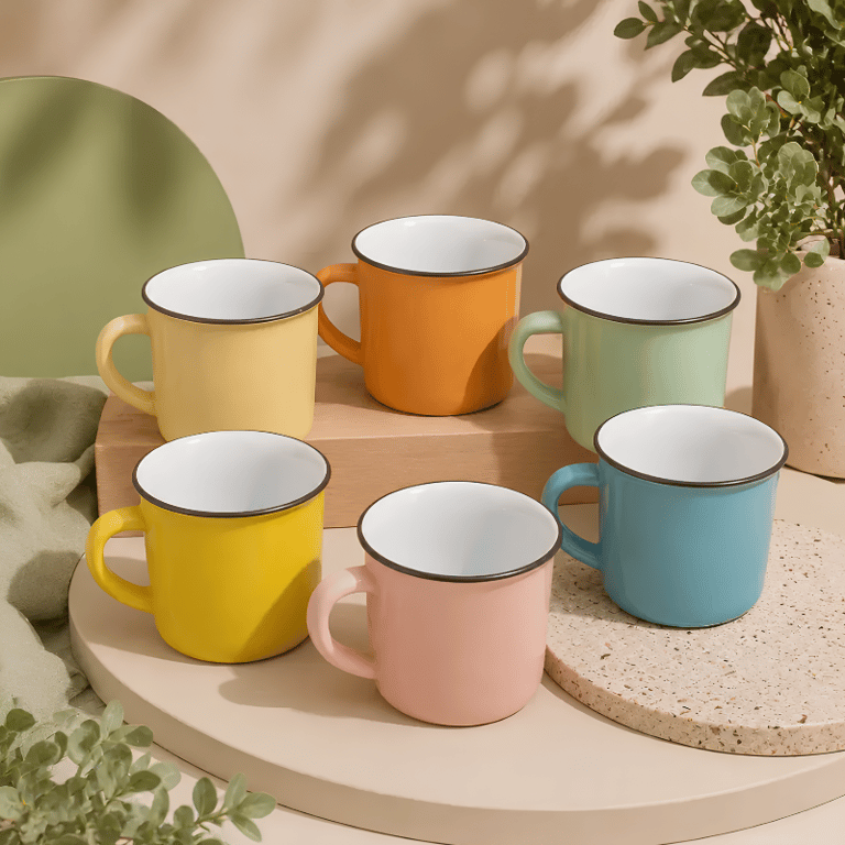 Caneca Esmaltada Clássica Para Bebidas Quentes E Frias 