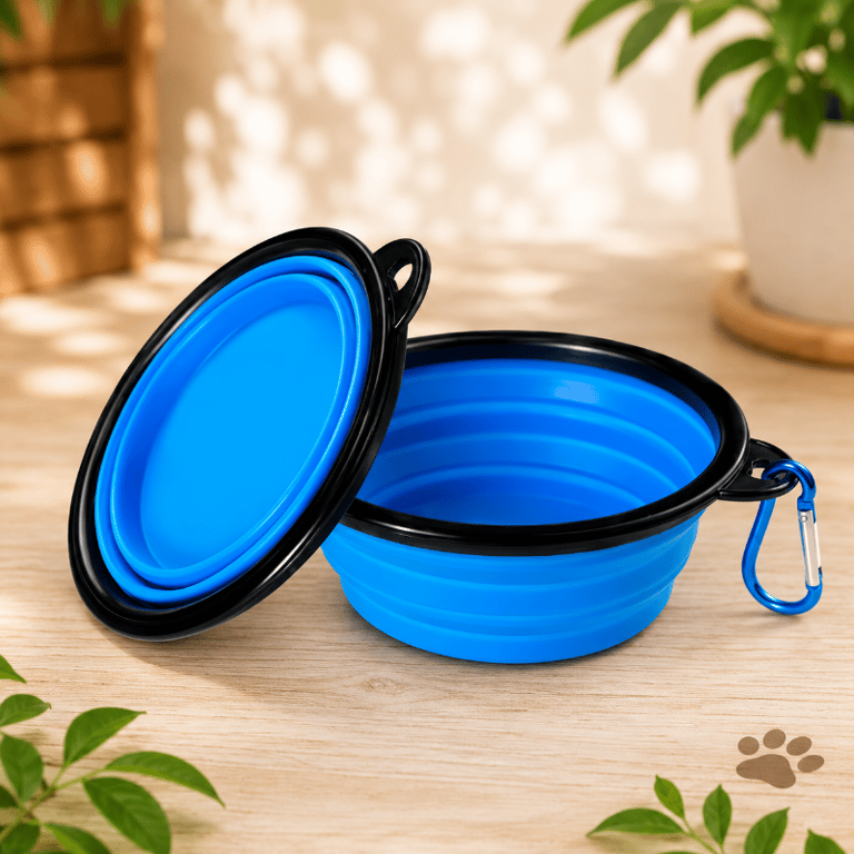 Comedouro Bebedouro Retrátil Dobrável Portátil Para Pets
