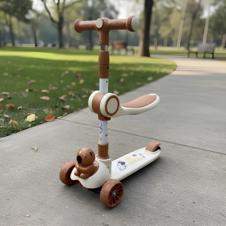 Patinete Infantil Capivara 2 Em 1 Com Assento E Luzes 