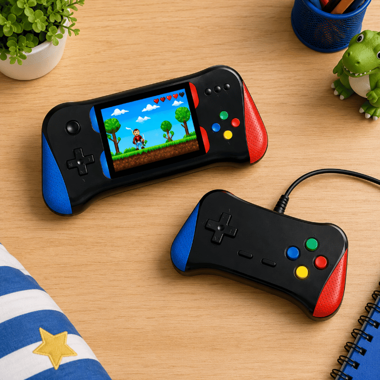 Mini Game Portátil Oásis com 500 Jogos Retrô Tela HD 3,5 2 Jogadores e Controle Para TV