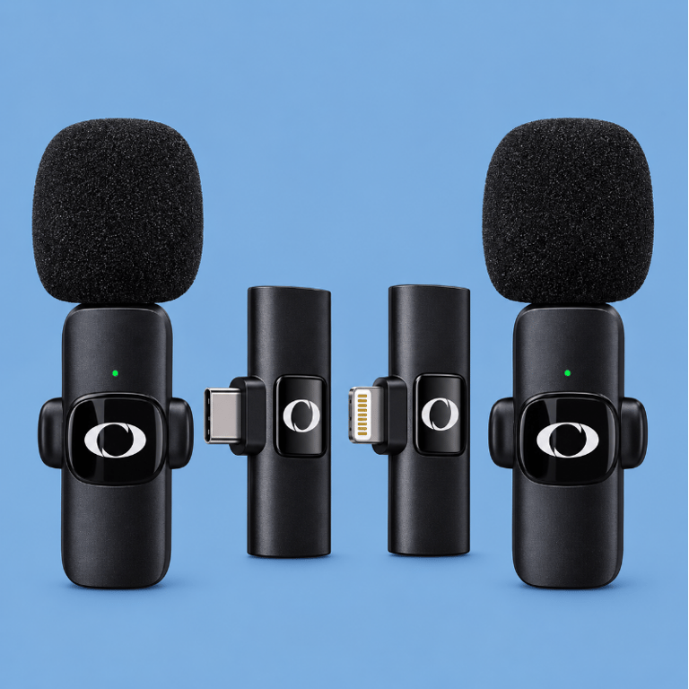 Kit com 2 Microfones sem Fio para Smartphones Android Lapela 