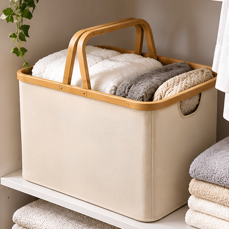 Cesto Organizador Dobrável com Alças Reforçadas Caixa Organizadora Multiuso para Roupas Objetos e Ambientes