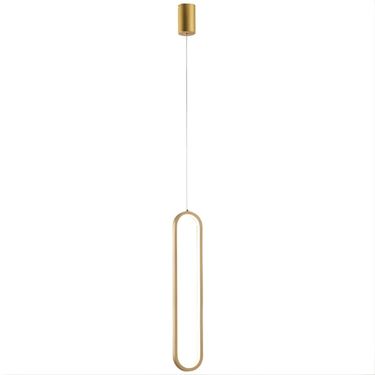 Pendente LED Minimalista Design Linear Dourado