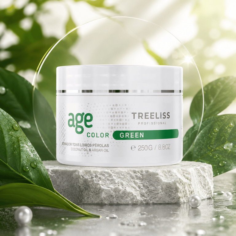 Máscara Matizadora Ativador De Tons Loiros Pérolas Age Color Green Treeliss 250g