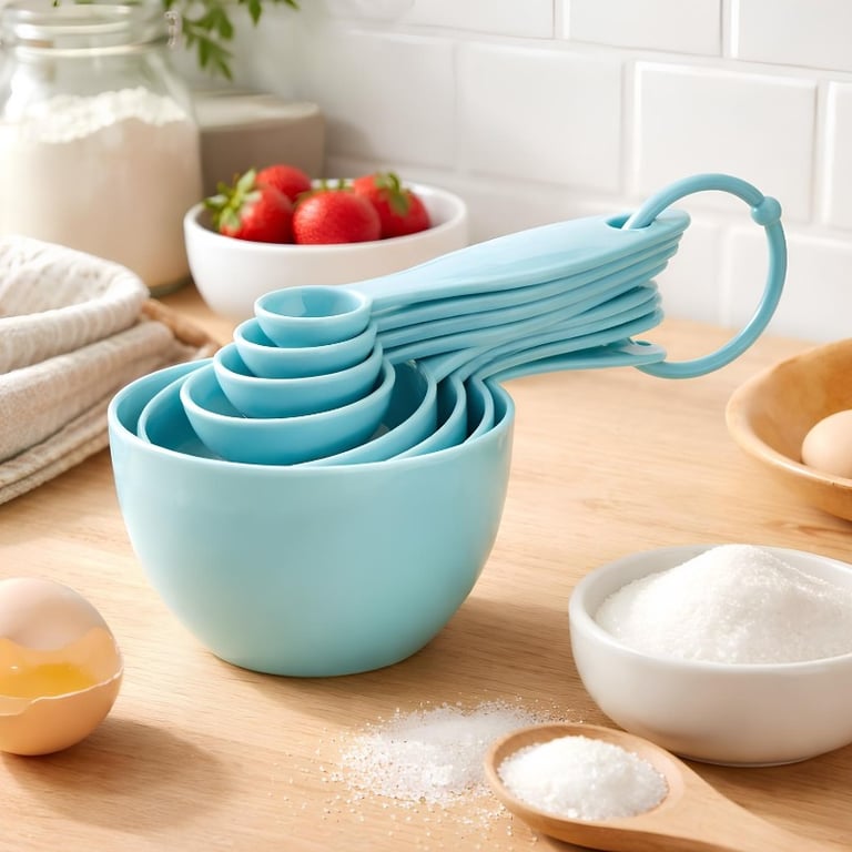 Kit Com 8 Colheres Medidoras De Plástico