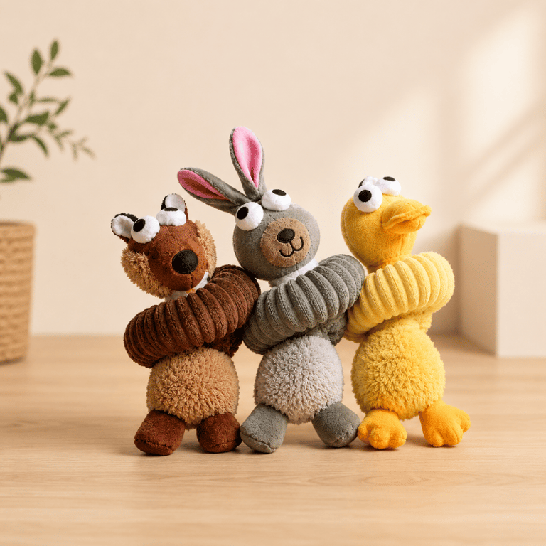 Brinquedo Pelúcia Com Apito Para Cachorros Mordedor Interativo