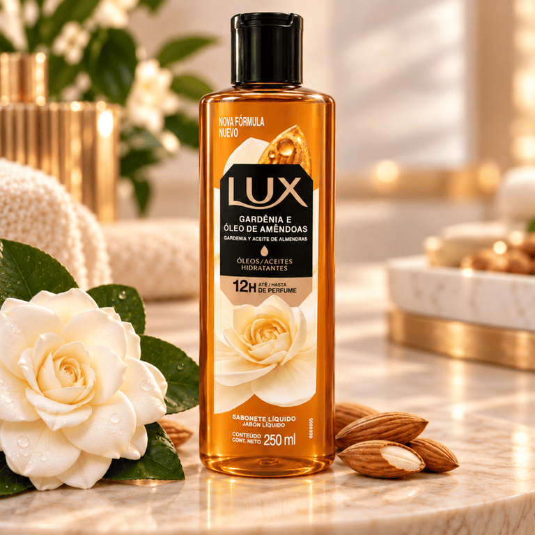 Sabonete Líquido Corporal Gardênia e Óleo De Amêndoas Lux 250ml