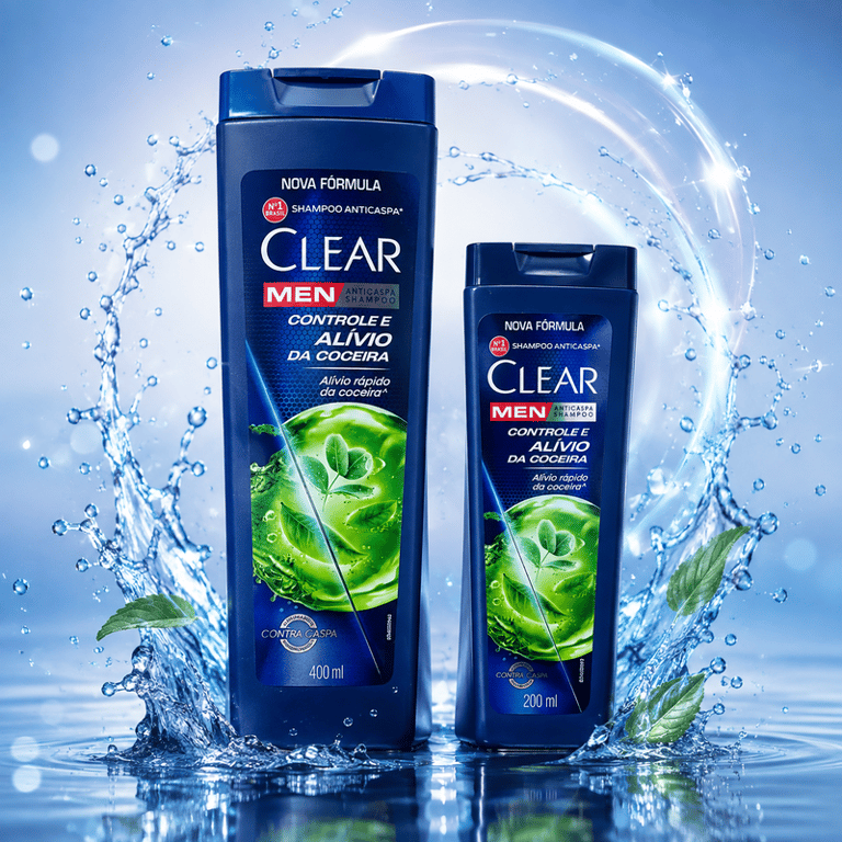 Shampoo Anticaspa Controle e Alívio da Coceira Clear Men