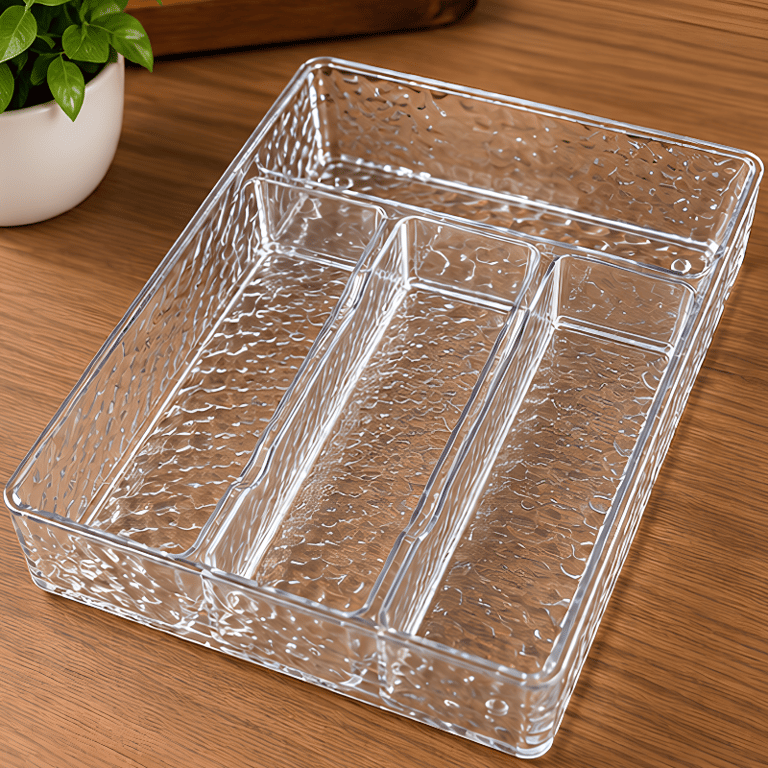 Organizador Transparente Com Quatro Divisórias Resistente
