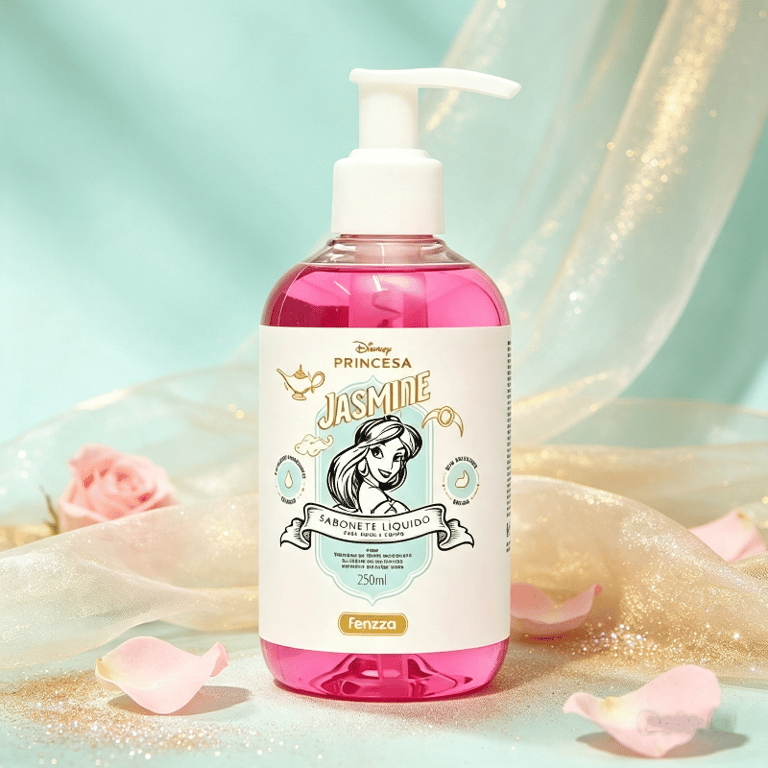 Sabonete Líquido Para Mãos e Corpo Jasmine Princesa Disney Fenzza 250ml