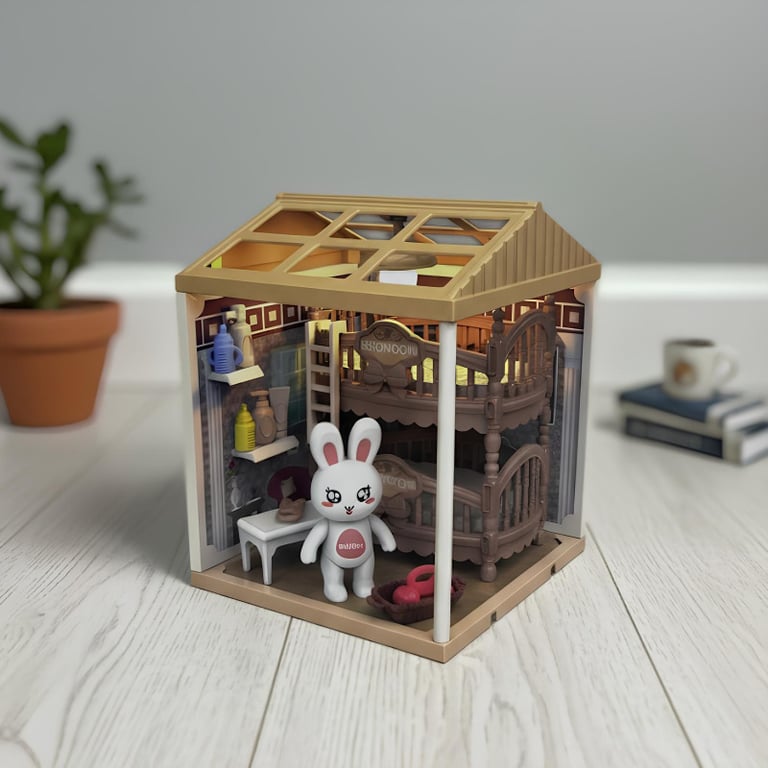 Casa De Brinquedo Quarto Com Luz Led Microcosm Mini House