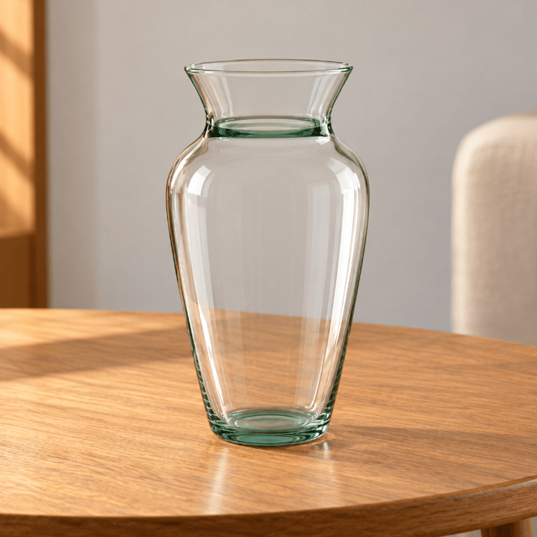 Vaso Decorativo Florença de Vidro Transparente 27x15cm para Flores Arranjos e Decoração 