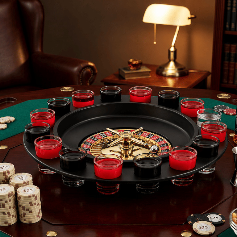Jogo De Roleta Drink Cassino 16 Copos Vidro Shot Dose Bebida Diversão 
