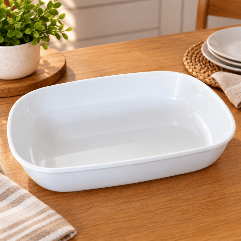 Tigela Retangular Funda de Melamina Branca 2,2 Litros 30x20x6 cm para Servir Saladas Frutas Petiscos e Buffet