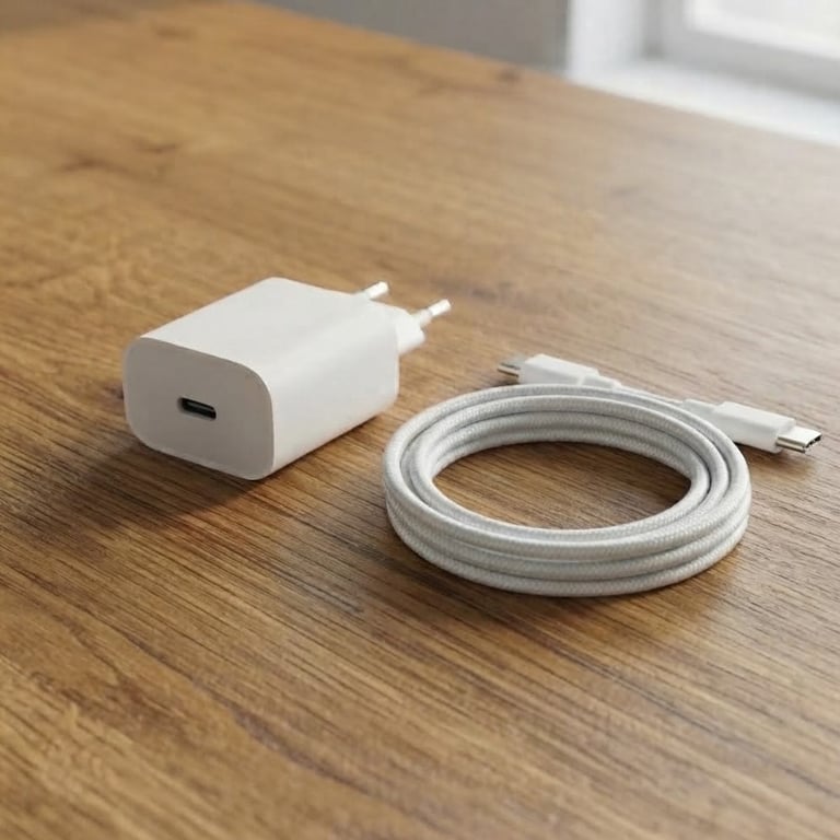  Carregador de Tomada Turbo 30W USB-C com Cabo em Náilon Trançado de 1 Metro