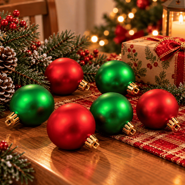 Kit 6 Bolas de Natal Foscas 8 cm para Árvores Enfeites e Decoração Natalina