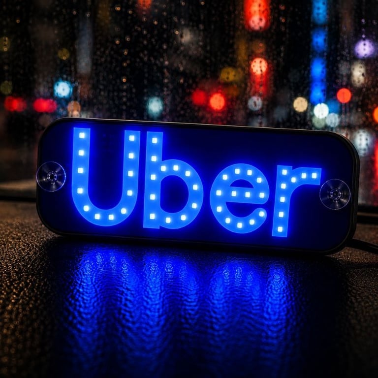 Placa Uber USB Led Azul