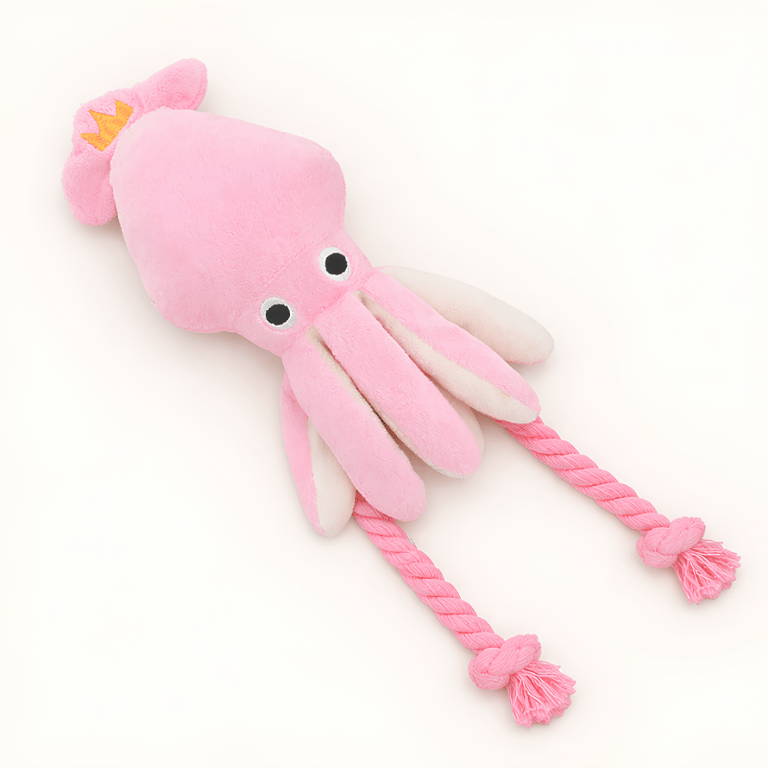 Brinquedo Pelúcia Polvo Rosa Para Cães e Gatos