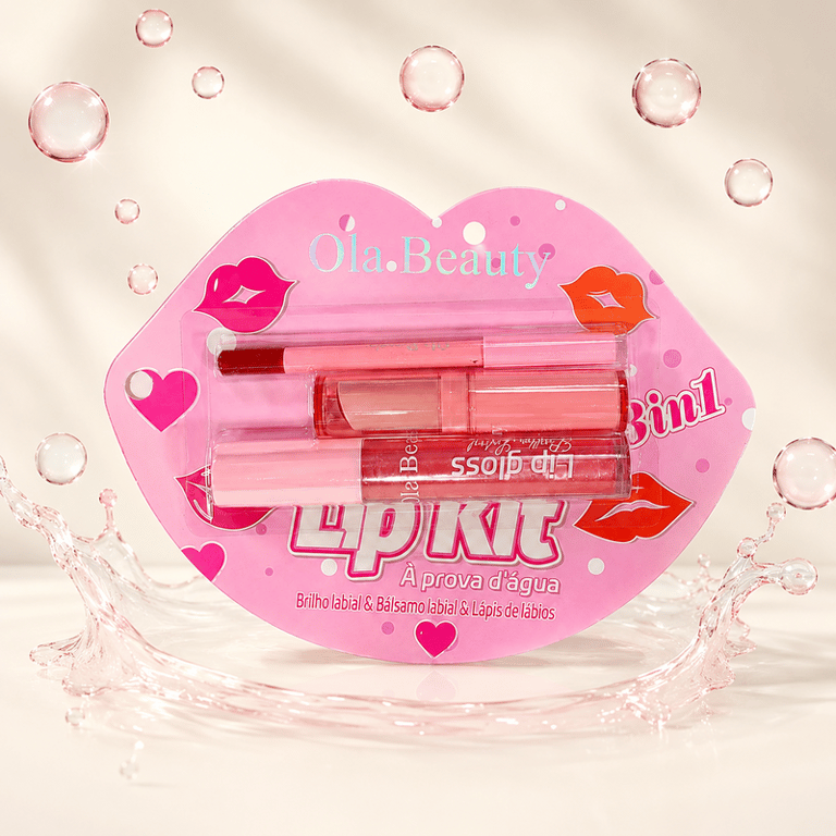Kit Labial 3 em 1 Lip Kit À Prova D'Água Ola Beauty